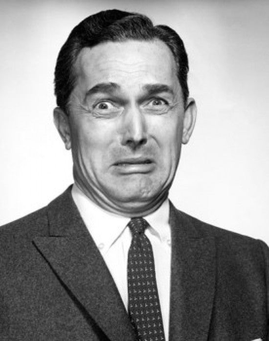 Close-up of a Businessman Looking Afraid Fine Art Print