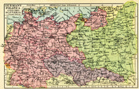A 1930's Map of Germany, Poland, and Czechoslovakia Fine Art Print by Hilary Jane Morgan