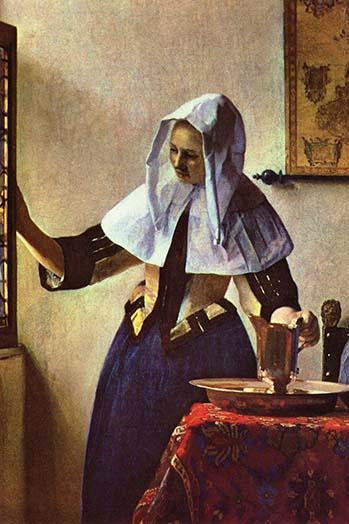 Young Woman with a Water Jug at the Window Fine Art Print by Johannes Vermeer