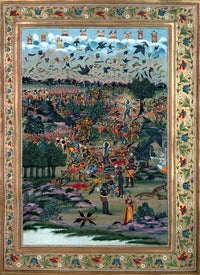Prince Rama's Battle Against Ravana - Ramayana Miniature Art Print (1813)