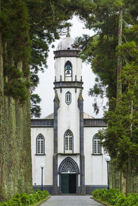 Sete Cidades Town Church Fine Art Print by Walter Bibikow