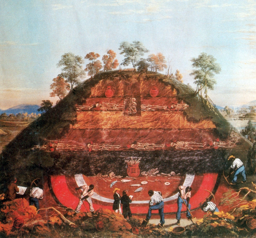Excavation of Indian Mound, 1850 Fine Art Print by Science Source