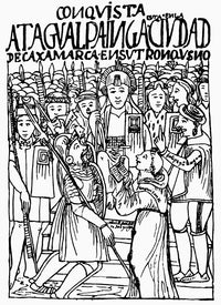 Peru: The Historic Meeting of Pizarro and Atahualpa Fine Art Print