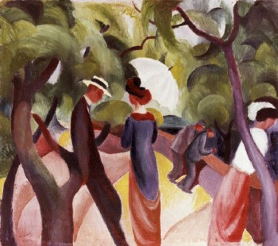 Promenade Fine Art Print by August Macke - 1913 Oil on Canvas