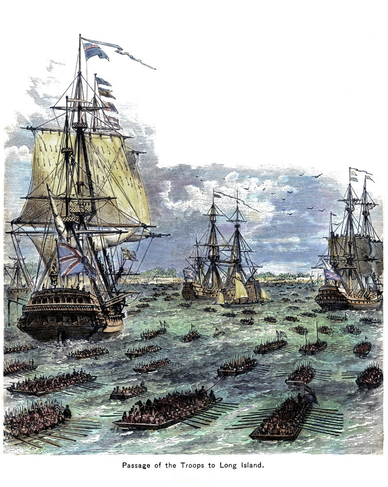 Battle of Long Island 1776 Wood Engraving Fine Art Print by Granger Collection
