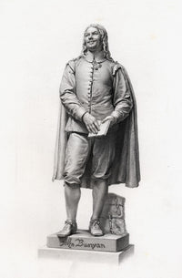 John Bunyan Engraved Fine Art Print - Pilgrim's Progress Statue