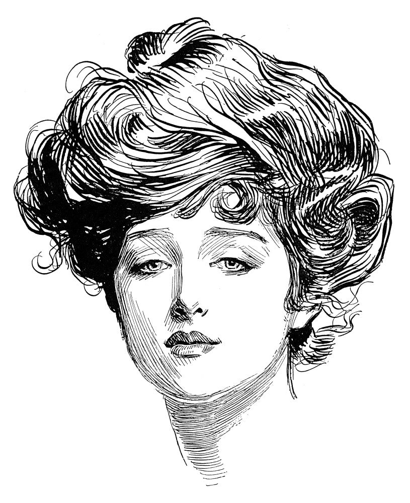 Gibson Girl Fine Art Print - Ink Drawing by Charles Dana Gibson