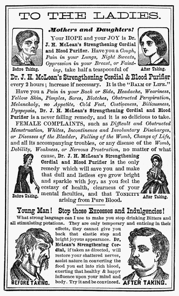 Patent Medicine Advertisement Print - Dr. J.H. McLean's Cordial | Posterazzi