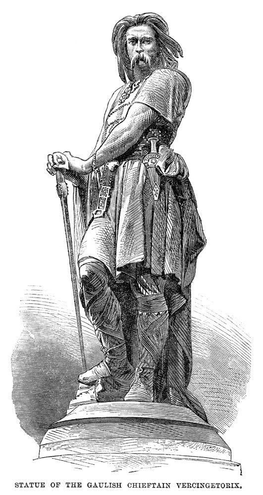 Vercingetorix - Gallic Chief of the Arverni Wood Engraving Poster Print