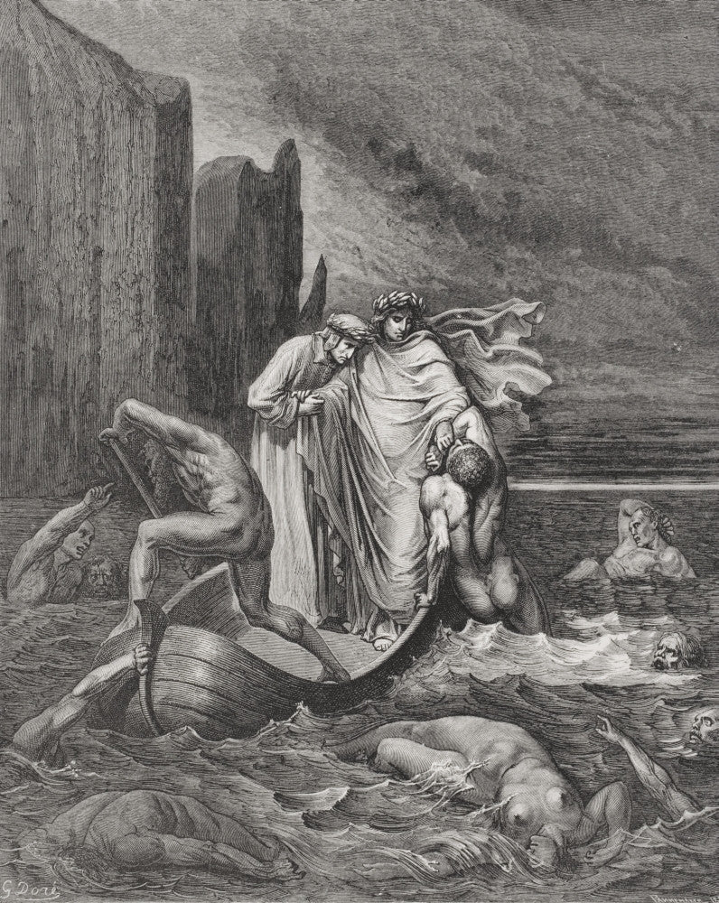 Engraving of Dante's Inferno by Gustave Doré - Fine Art Print