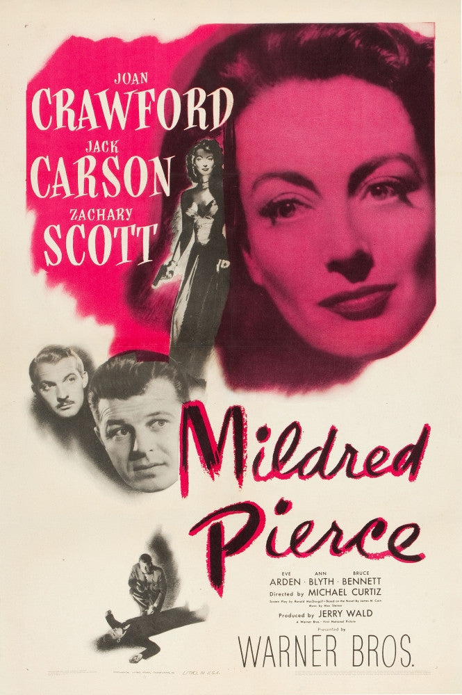 Mildred Pierce Movie Poster Print Featuring Joan Crawford and Zachary Scott