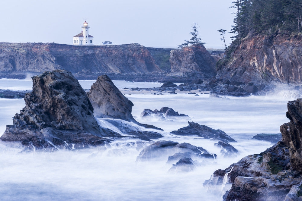 Winter Storm Watching Poster Print - Cape Arago Lighthouse by Stuart Westmorland