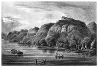 Mississippi River Bluffs Fine Art Print - 19th Century Engraving