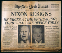 'Nixon Resigns' Newspaper Front Page Print - 1974 | Posterazzi