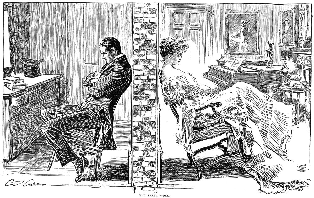 Gibson: The Party Wall Fine Art Print by Charles Dana Gibson