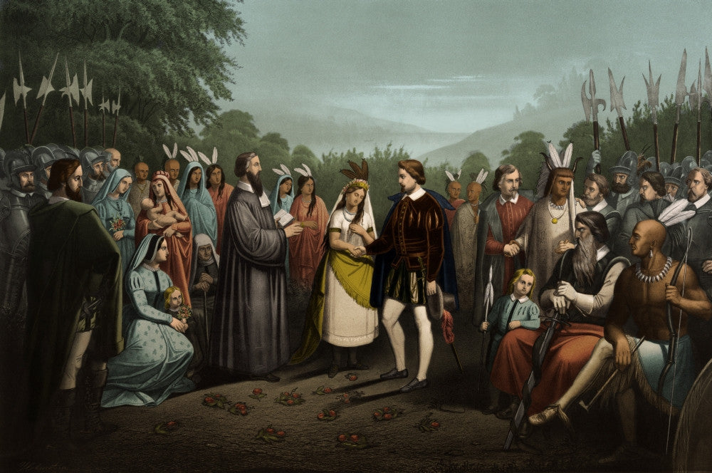 Wedding of Pocahontas to John Rolfe Fine Art Print by Science Source