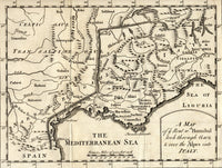 A Map of Hannibal's Route Through Gaul and the Alps Fine Art Print