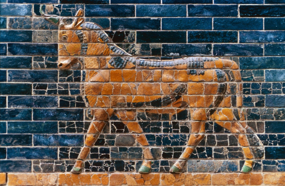 Babylon Ishtar Gate Fine Art Print - Glazed Enamel Bull Poster