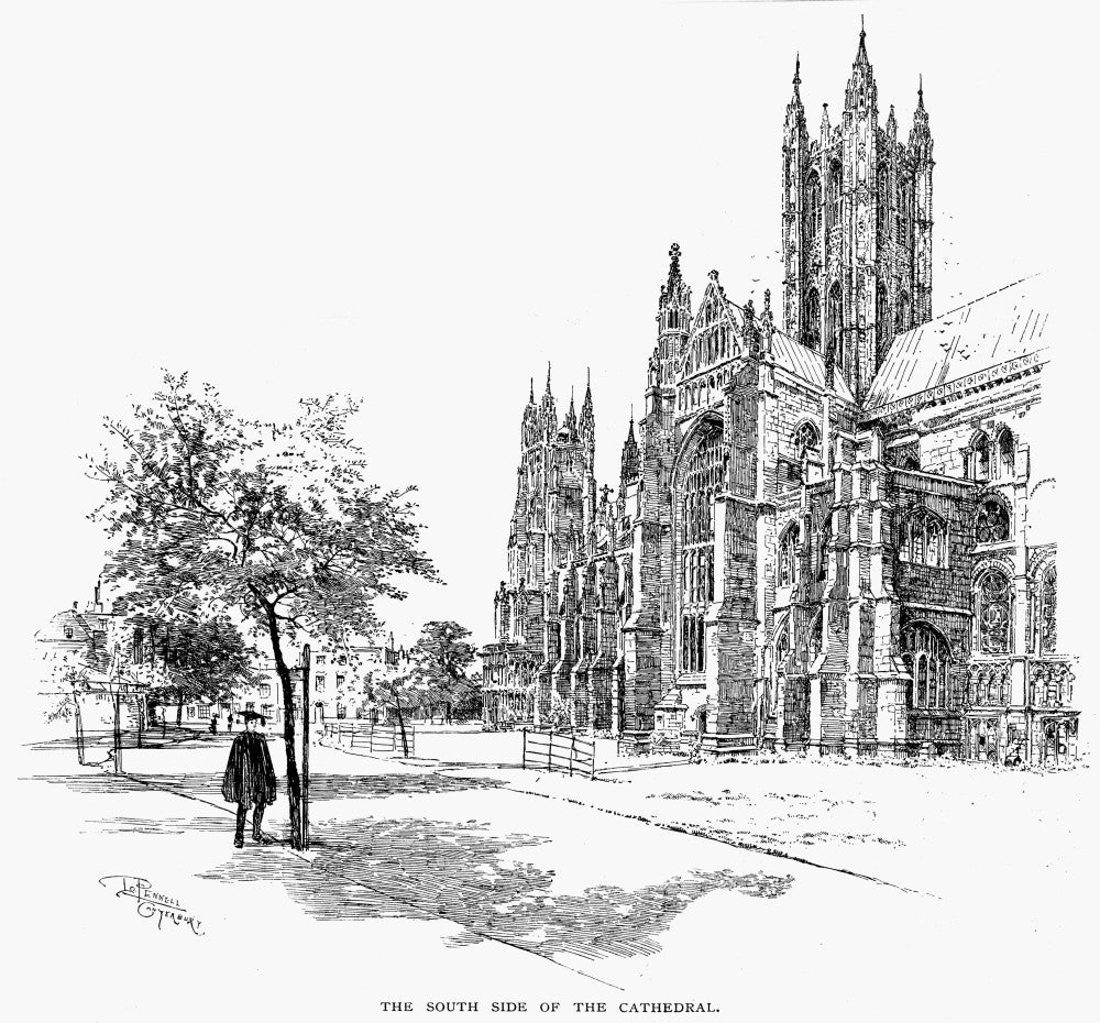 Canterbury Cathedral Fine Art Print by Joseph Pennell, 1887
