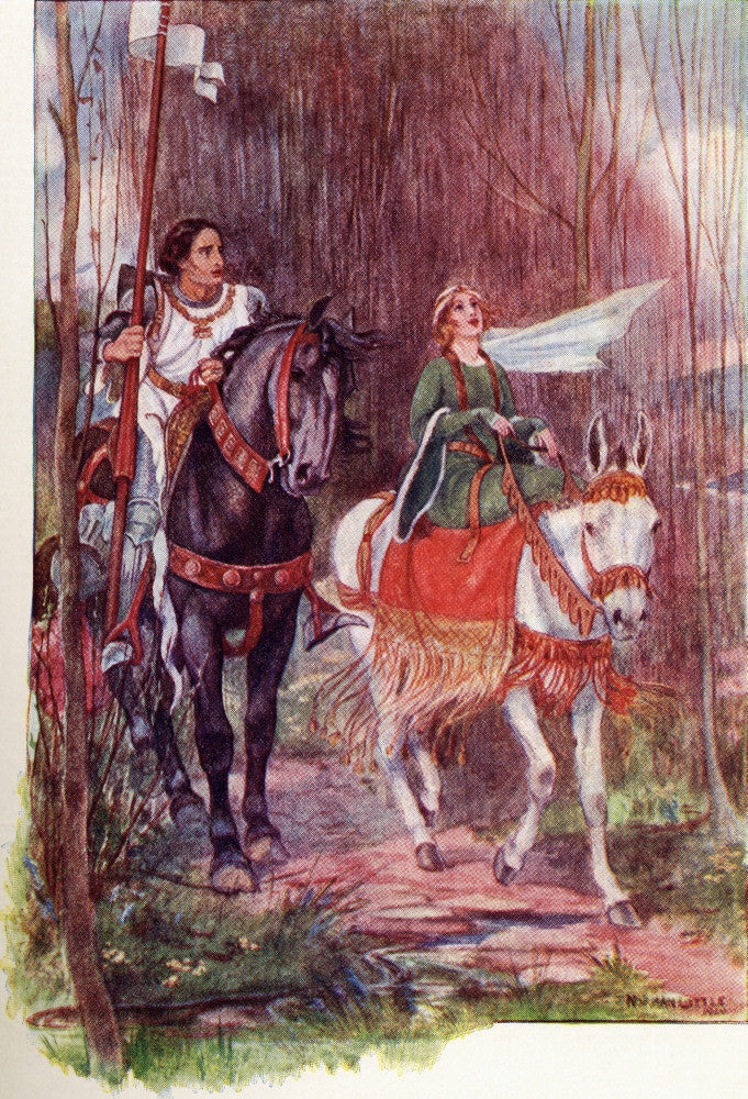 Sir Lancelot and Queen Guinevere Fine Art Print by Hilary Jane Morgan