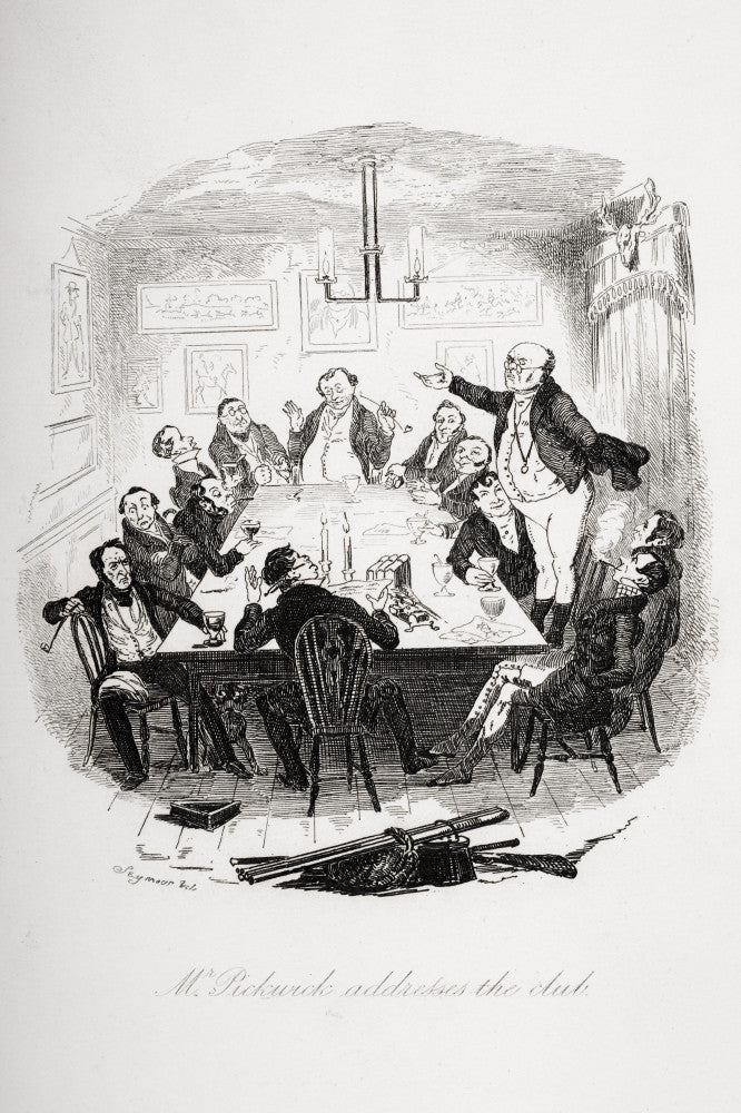 Mr. Pickwick Addresses The Club Fine Art Print by Robert Seymour