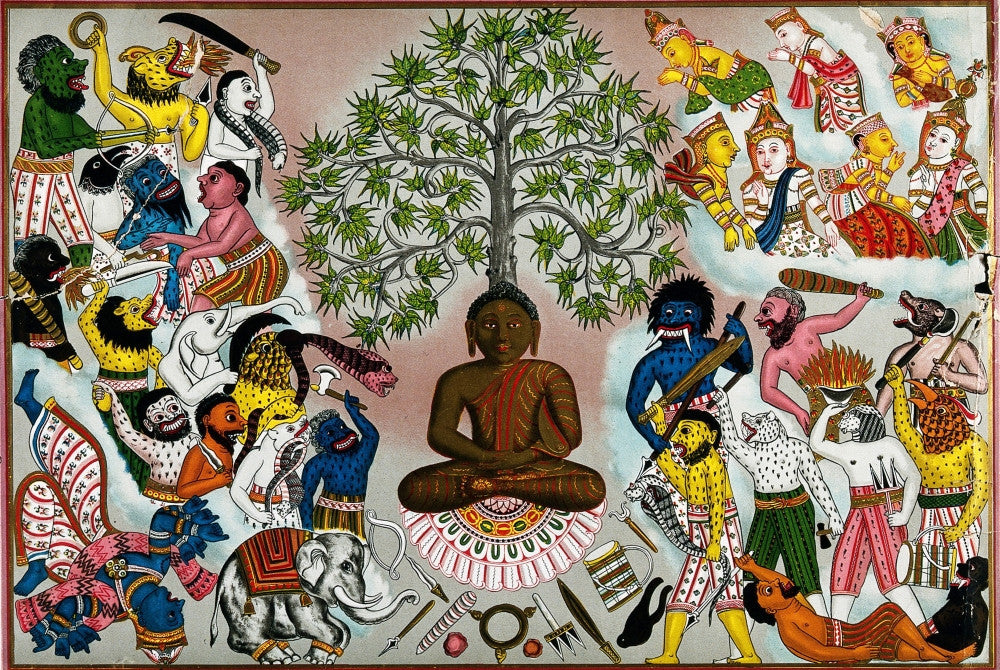 Buddha Resisting the Demons of Mara Fine Art Print by Science Source