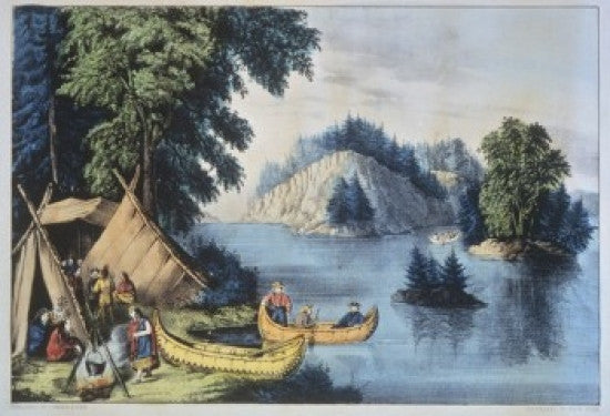 Indian Encampment on the St. Lawrence Fine Art Print - Currier and Ives