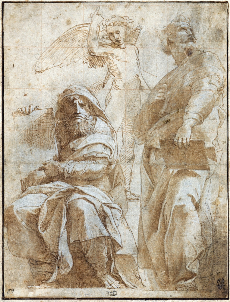 Raphael's Study for the Fresco of Prophets Hosea and Jonah Fine Art Print