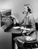 Side Profile of Female Telephone Operator Fine Art Print