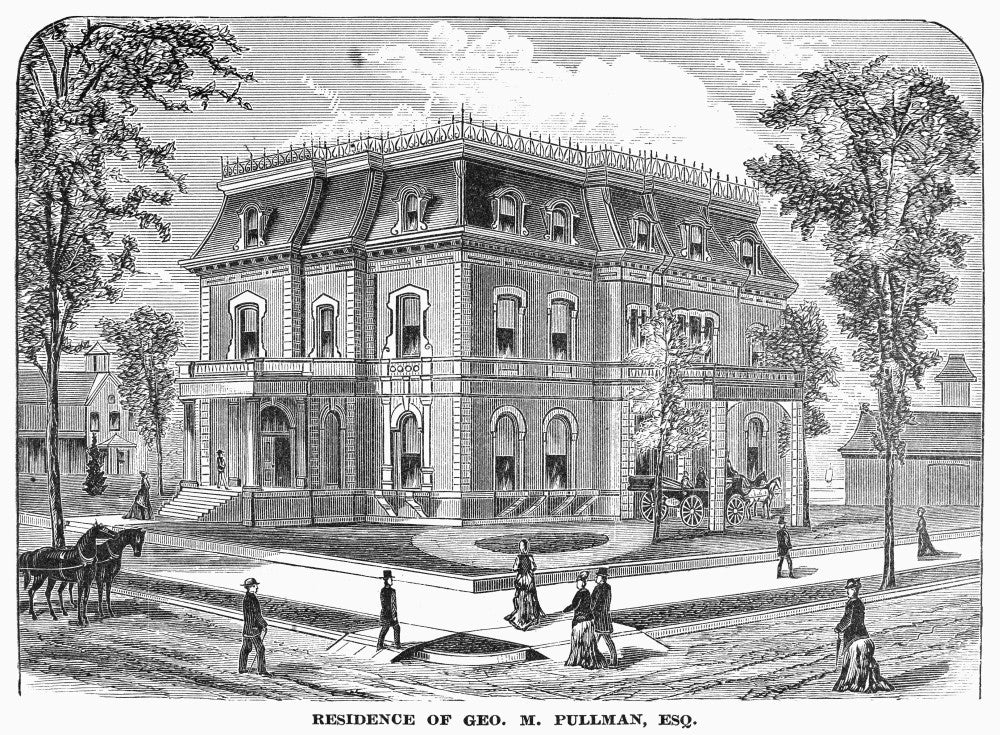 Chicago Pullman House Fine Art Print - Wood Engraving 1878