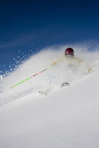 Downhill Skier in the Backcountry of Alyeska Resort Fine Art Print by Simon Evans