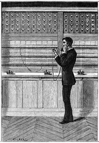 Telephone Operator Fine Art Print - 1880 Wood Engraving by Granger Collection