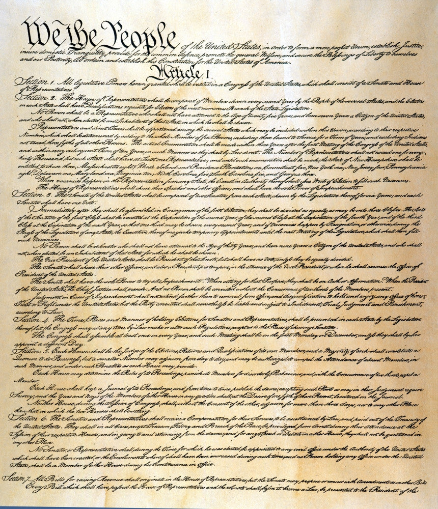 Page One of the United States Constitution Fine Art Print by Granger Collection