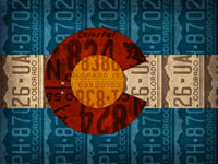 Colorado State Flag License Plate Art Print by Design Turnpike - 33x18