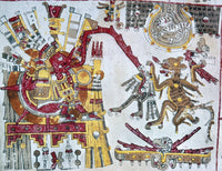 Mexico: Aztec Sun-Raising Ceremony Fine Art Print from Codex Borgia