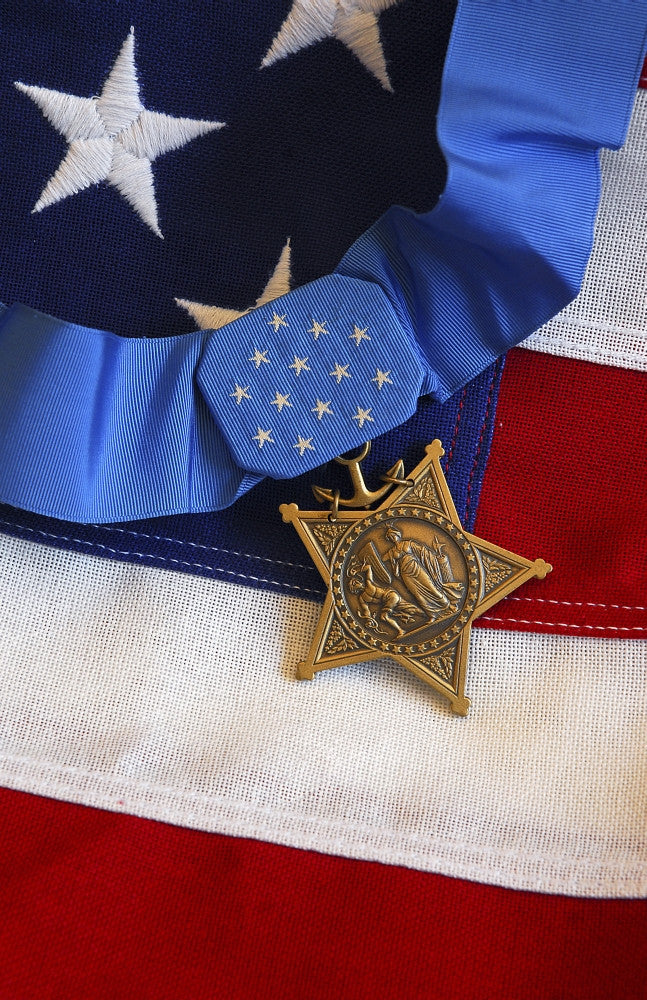 The Medal of Honor on Flag - Award Ceremony Poster Print