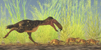 Kalenken Flightless Terror Bird Hunting Eurohippus Fine Art Print