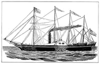 Merchant Steamship 'SS Great Western' Line Engraving Print
