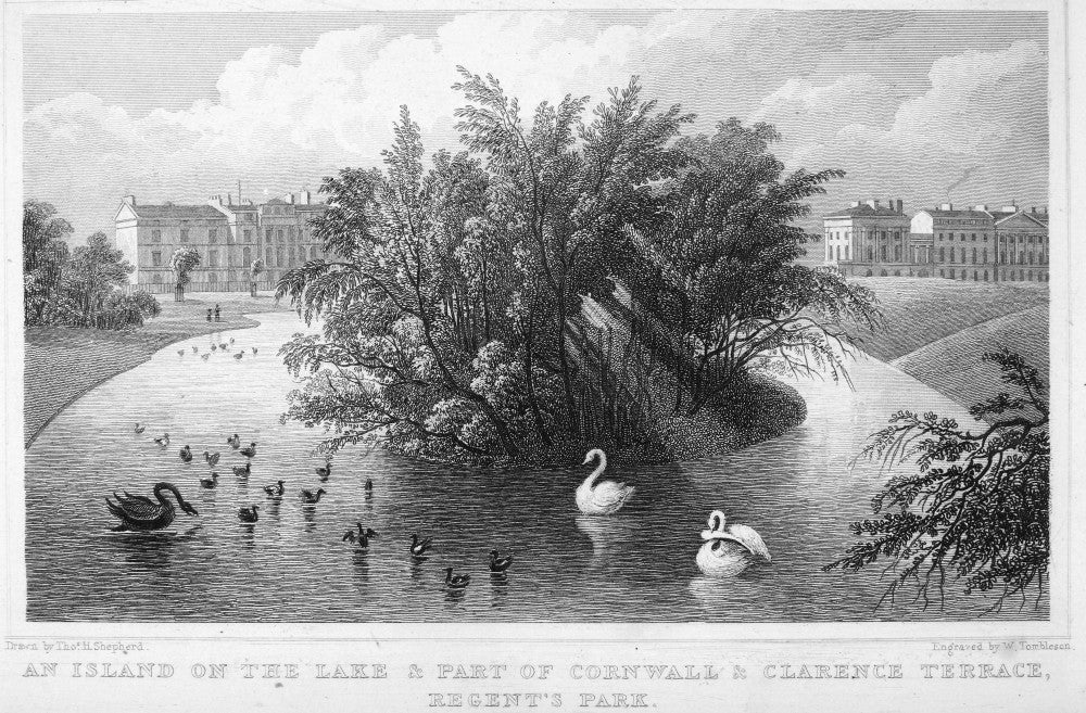 London's Regent's Park Fine Art Print - Steel Engraving 1828 by Granger Collection