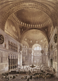 Hagia Sophia Nave Fine Art Print - Line Engraving by Gaspard Fossati