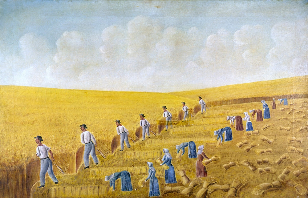 Bishop Hill Colony Harvesting Scene Fine Art Print by Olaf Kraus