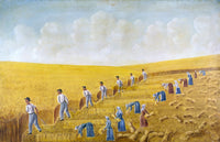 Bishop Hill Colony Harvesting Scene Fine Art Print by Olaf Kraus
