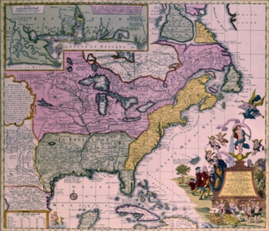 North America Map Circa 1735 Fine Art Print | Posterazzi
