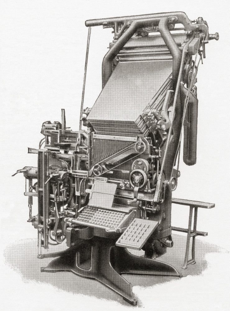 Vintage Linotype Machine Fine Art Print by Ken Welsh