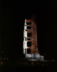 Nighttime View of Apollo 13 Space Vehicle Poster Print