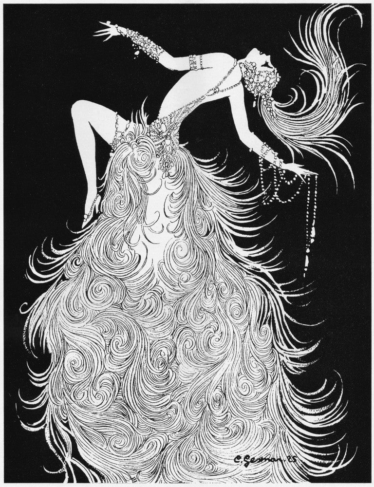 Art Deco Showgirl Sketch Poster Print by Mary Evans - 1926