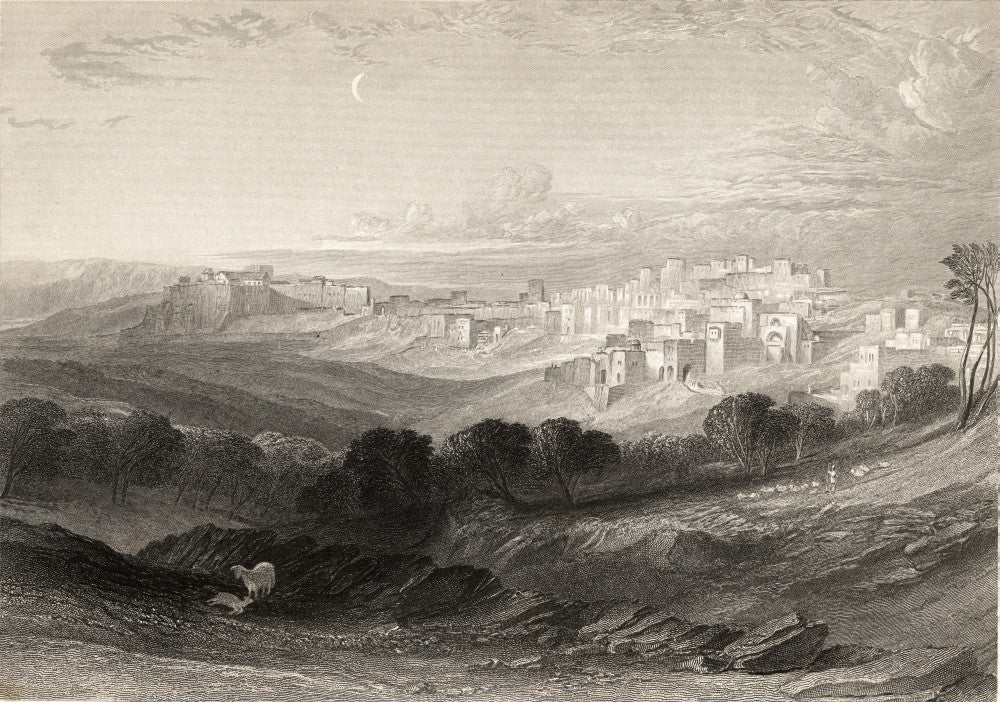 Bethlehem Fine Art Print from Sketch by E. Arrundale, Engraved by W. Miller