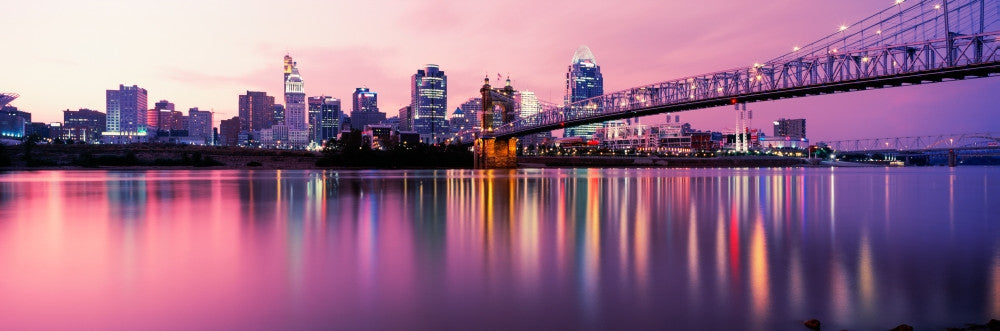 Cincinnati Skyline Suspension Bridge Fine Art Print