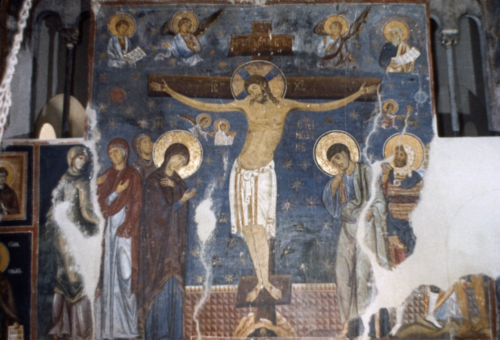 Crucifixion Fresco Fine Art Print from the Monastery of Studenica