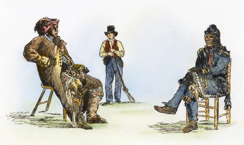 Creek Nation Chiefs and a Georgia Squatter Fine Art Print